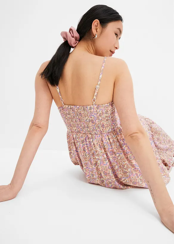 Robe longue smockée, bonprix