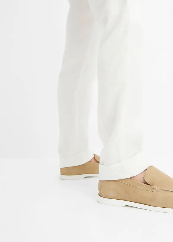 Pantalon en lin &agrave; pinces et ceinture, bpc selection