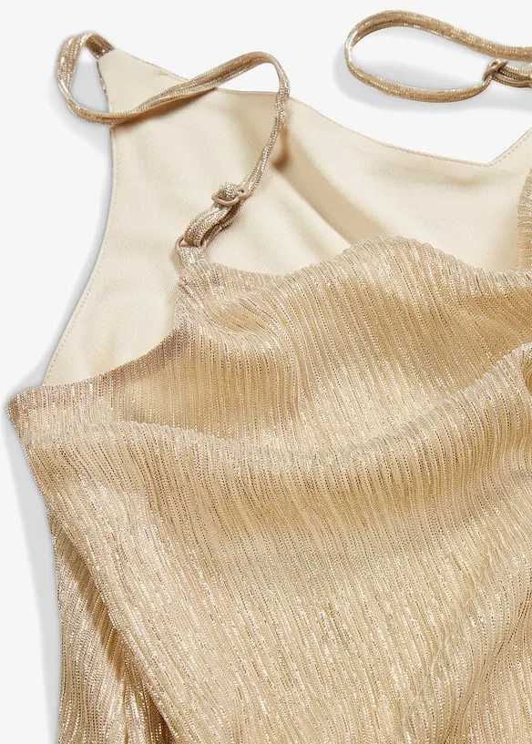 Top bretelles spaghetti avec fil lurex, bonprix