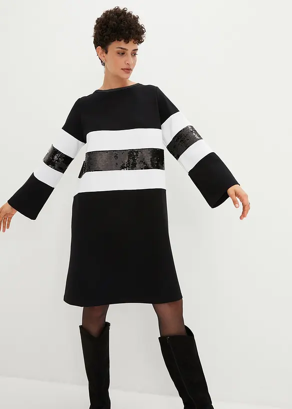 Robe en maille milano à sequins, bonprix