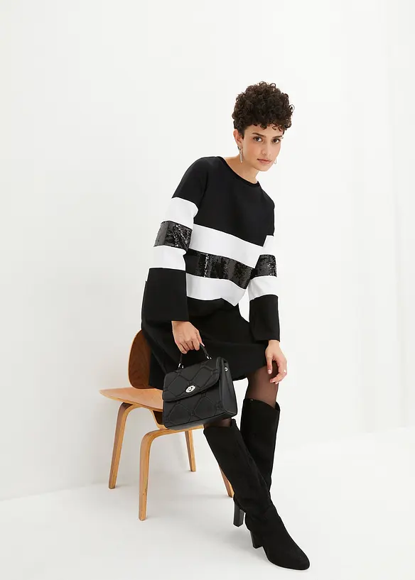 Robe en maille milano à sequins, bonprix