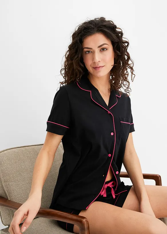Pyjashort avec chemise boutonn&eacute;e, bonprix