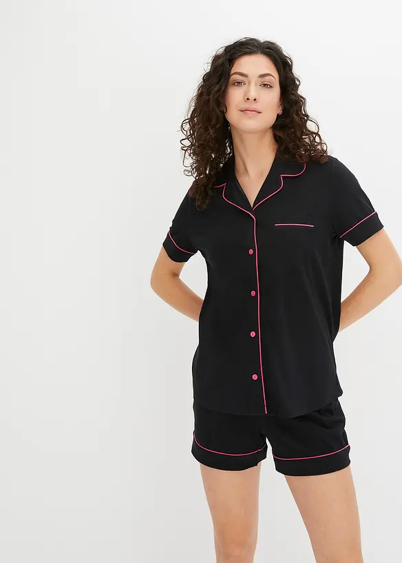 Pyjashort avec chemise boutonn&eacute;e, bonprix