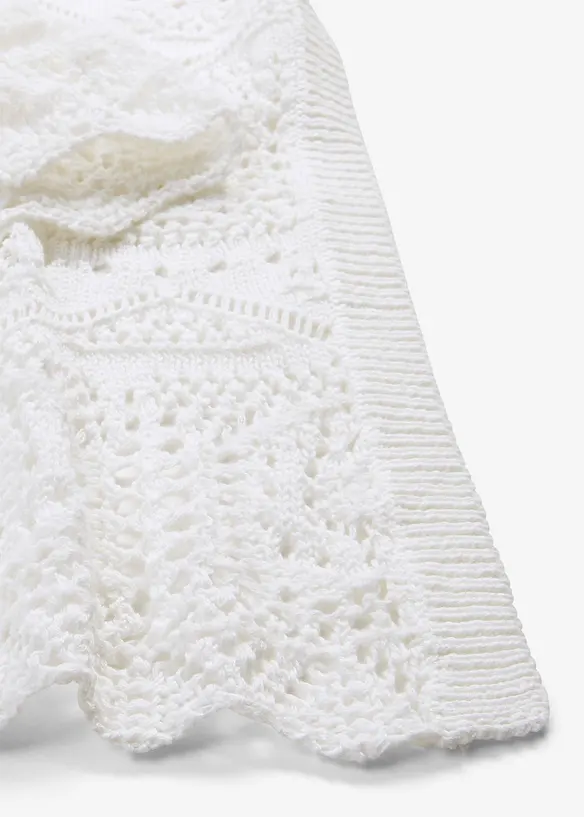 Gilet long en maille ajourée, bonprix