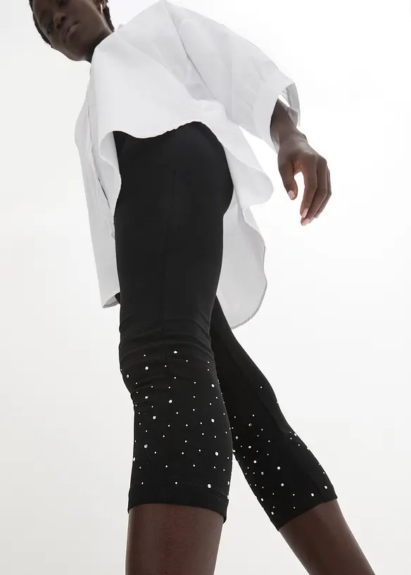 Legging 3/4 en coton extensible, bonprix