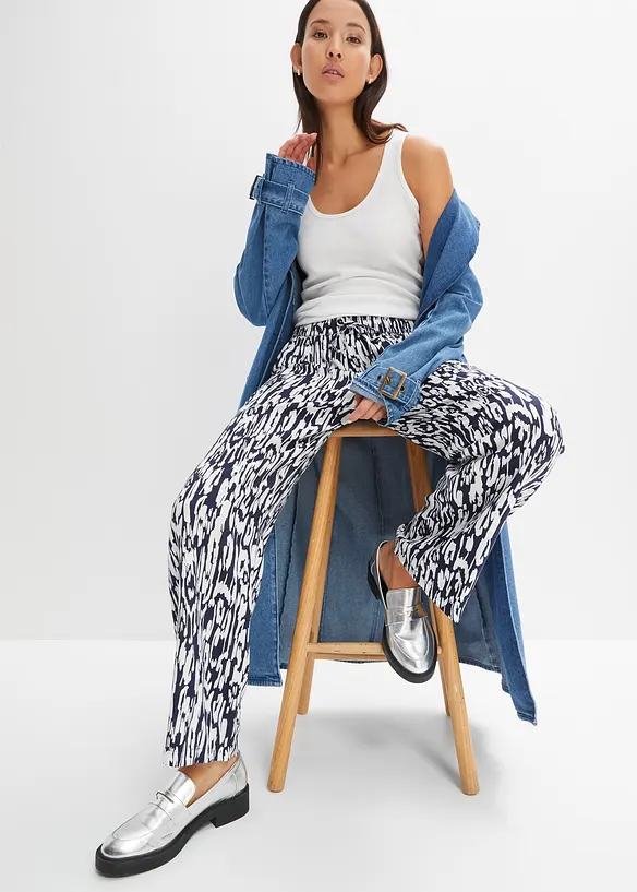Pantalon taille élastiquée en viscose fluide, bonprix