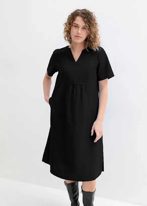 Robe-tunique à poches en lin et coton, bonprix