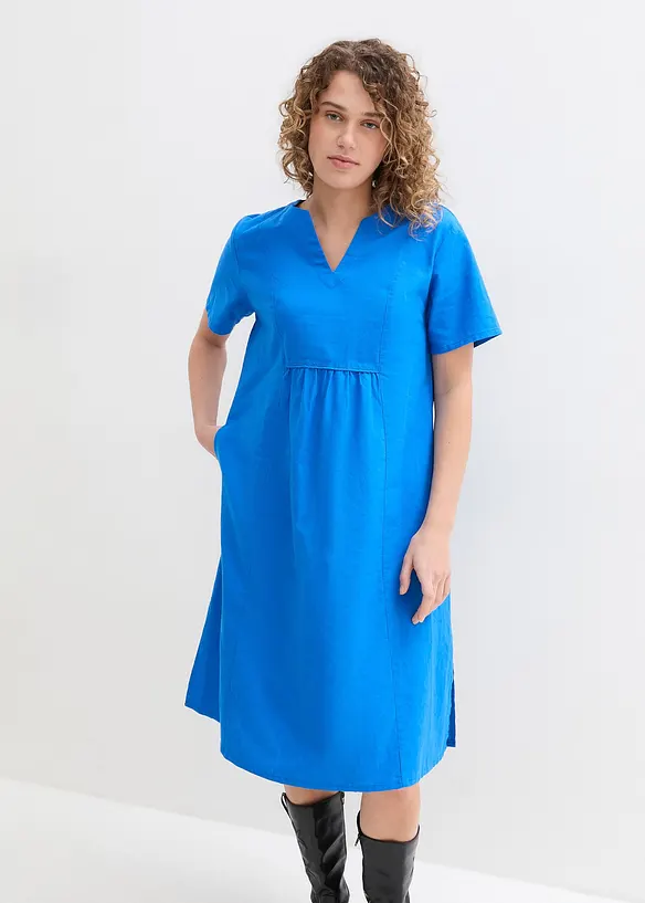 Robe-tunique à poches en lin et coton, bonprix