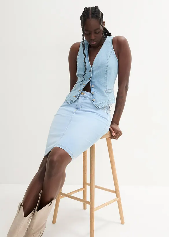 Jupe en jean extensible, bonprix