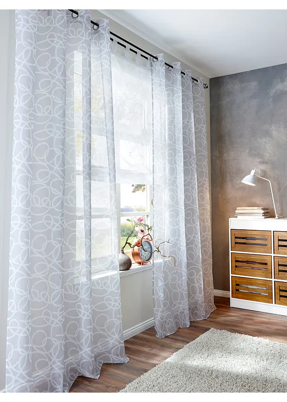 Store bateau transparent avec imprimé et polyester, bonprix