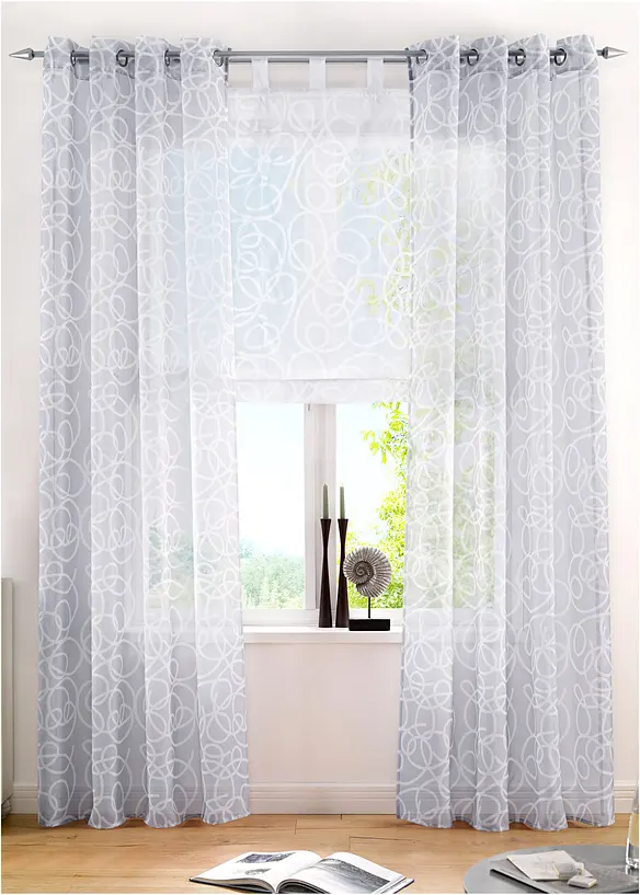 Store bateau transparent avec imprimé et polyester, bonprix