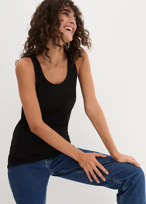 Lot de 2 débardeurs extensibles, bonprix