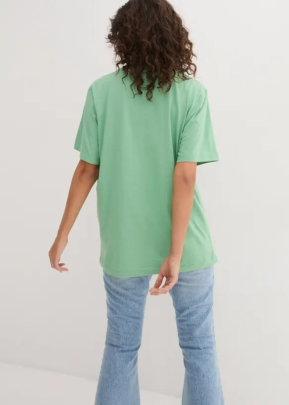 Lot de 5 T-shirts longs et amples &agrave; col V, bonprix