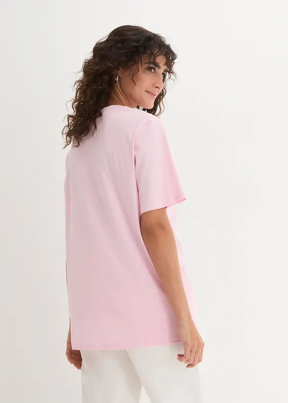 Lot de 5 T-shirts longs et amples à col V, bonprix