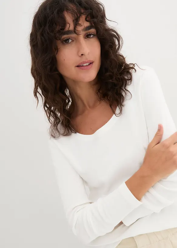 T-shirt manches longues 100% coton, bonprix