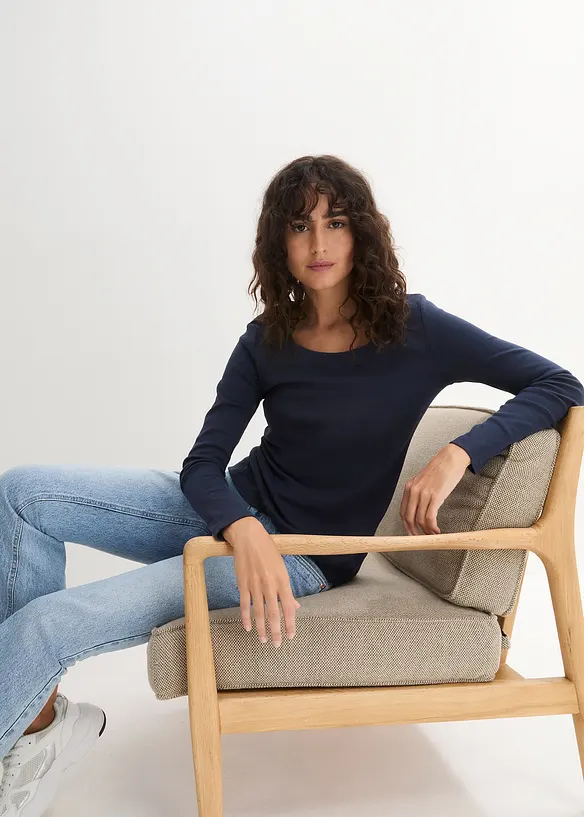 T-shirt manches longues 100% coton, bonprix