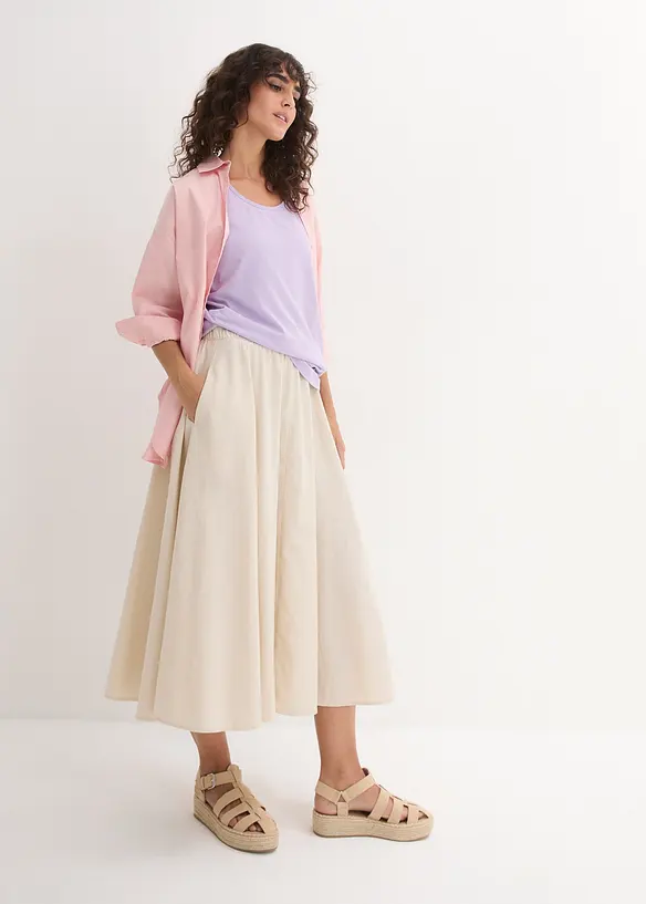 Lot de 5 débardeurs longs 100% coton, bonprix