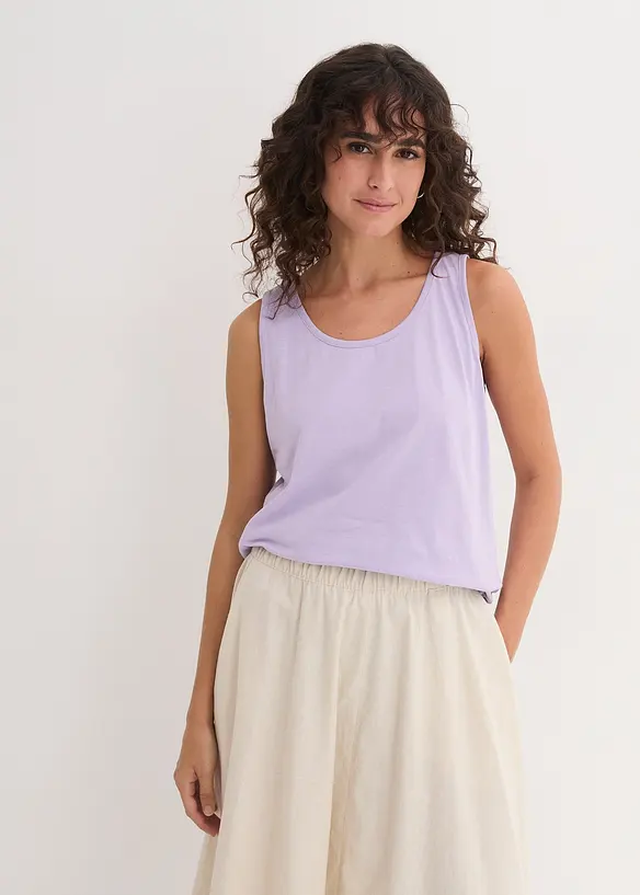 Lot de 5 débardeurs longs 100% coton, bonprix