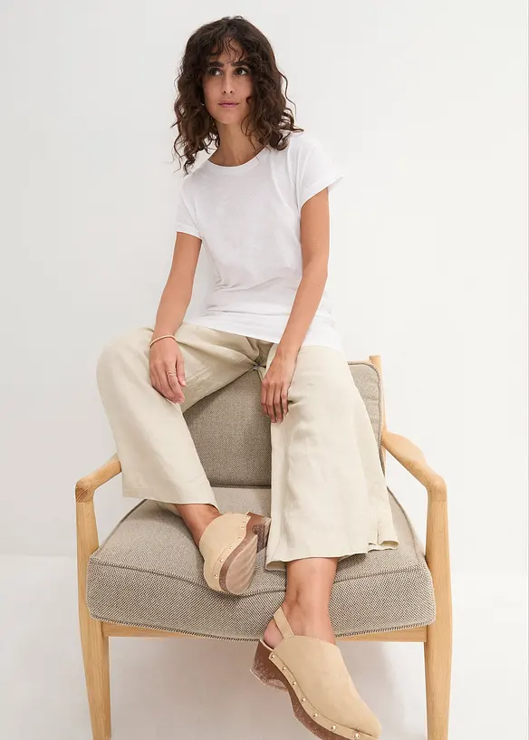 T-shirt long et boxy &agrave; manches courtes, bonprix