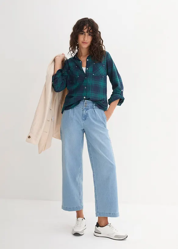 Chemisier à carreaux 100% coton, bonprix