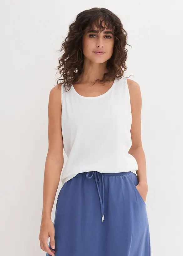 Lot de 5 débardeurs longs 100% coton, bonprix