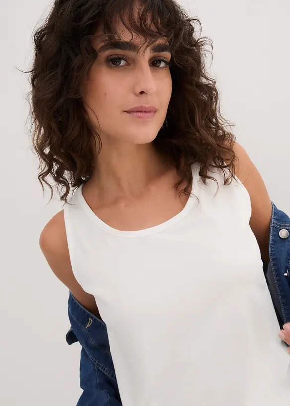 Lot de 5 débardeurs longs 100% coton, bonprix