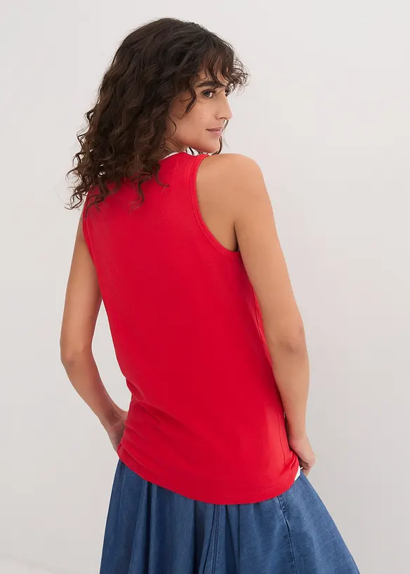 Lot de 5 débardeurs longs 100% coton, bonprix