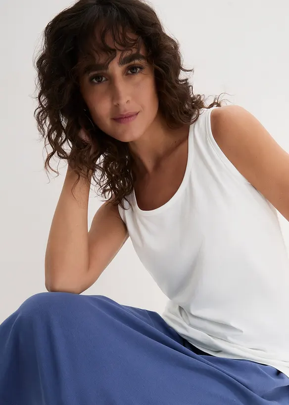 Lot de 5 débardeurs longs 100% coton, bonprix