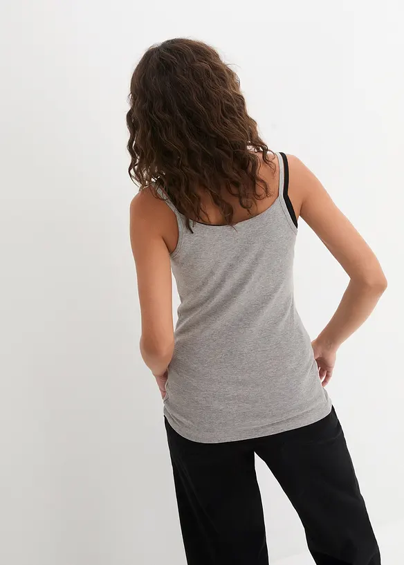 Lot de 3 tops à bretelles spaghetti 100% coton, bonprix