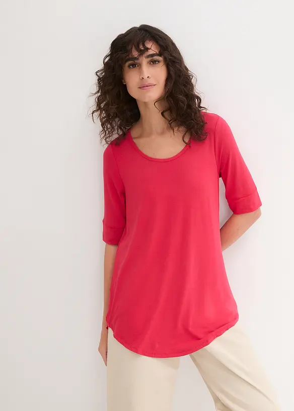T-shirt long et doux en viscose, bonprix