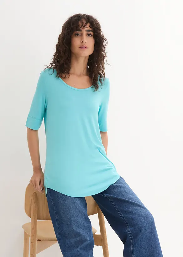 T-shirt long et doux en viscose, bonprix