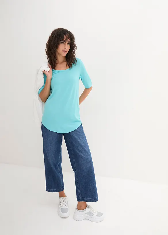 T-shirt long et doux en viscose, bonprix