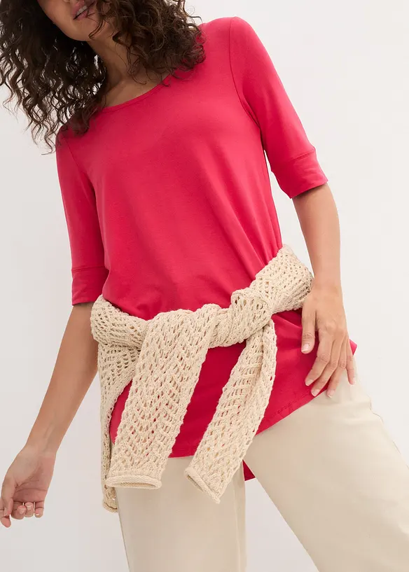 T-shirt long et doux en viscose, bonprix