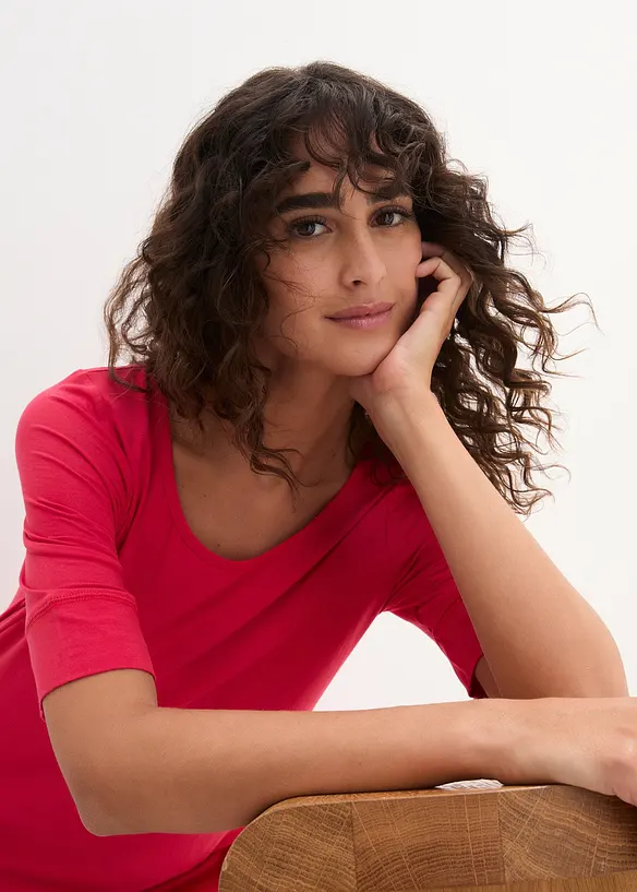 T-shirt long et doux en viscose, bonprix