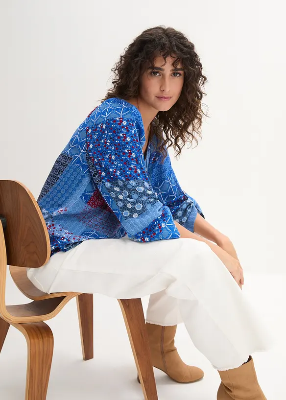 Blouse manches longues effet froissé, bonprix