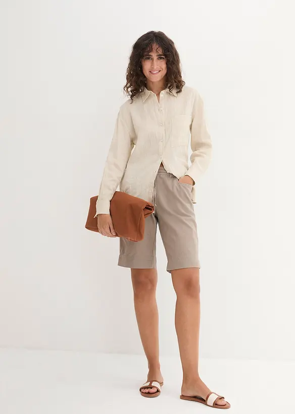 Bermuda en lin majoritaire, bonprix