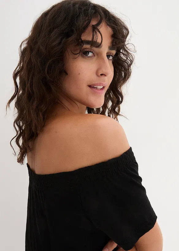 Robe à col Bardot en jersey 100% coton, bonprix