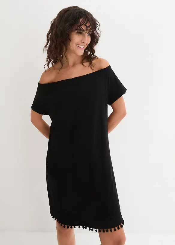 Robe à col Bardot en jersey 100% coton, bonprix
