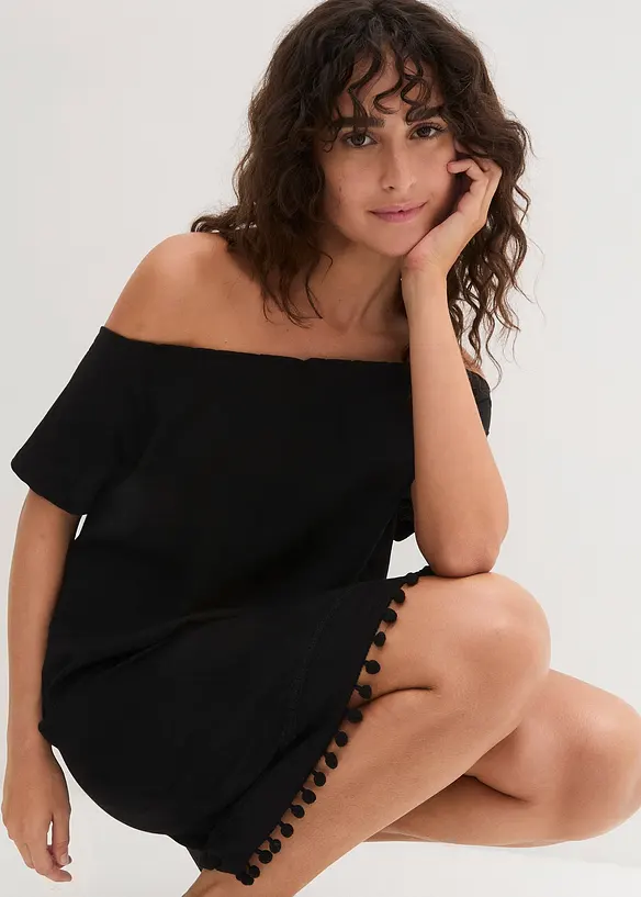 Robe à col Bardot en jersey 100% coton, bonprix