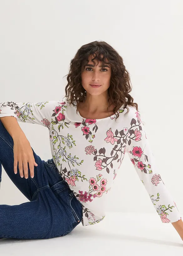 T-shirt &agrave; imprim&eacute; floral, bonprix