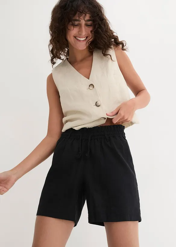 Short paper bag en lin, bonprix