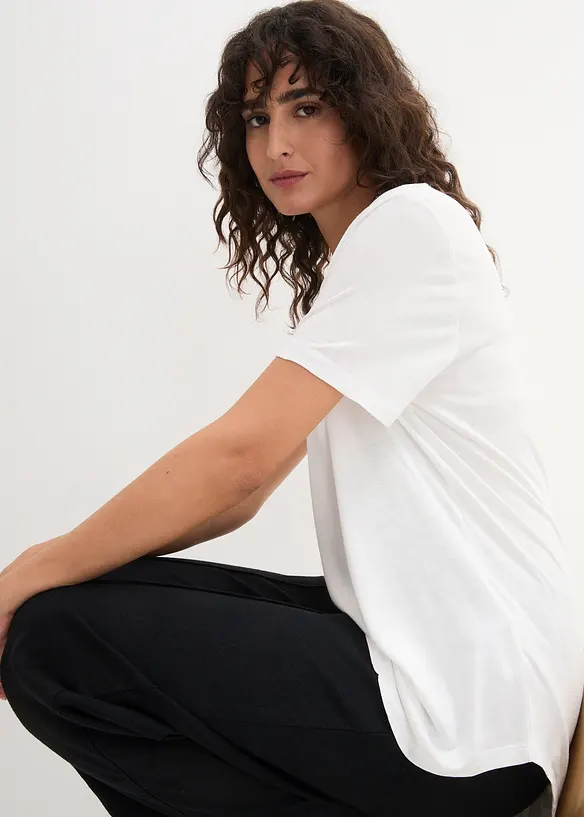 T-shirt long en viscose douce, bonprix