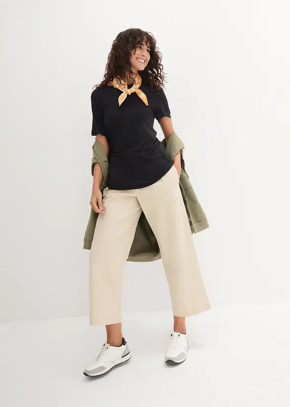 T-shirt long en viscose douce, bonprix