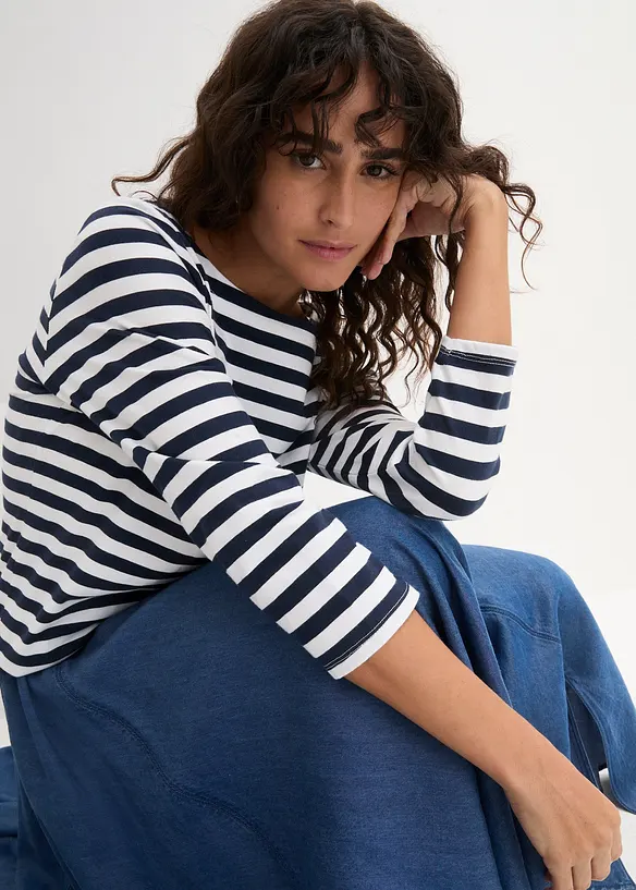 T-shirt à encolure bateau, bonprix