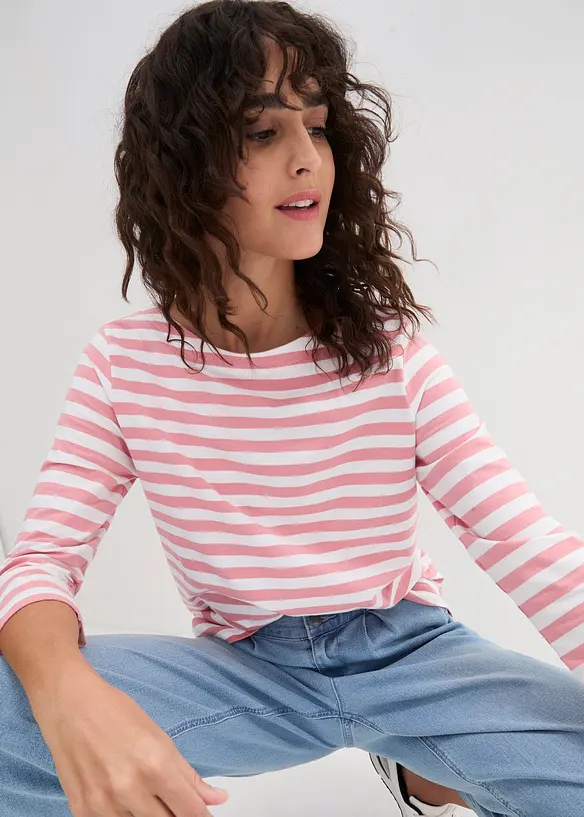 T-shirt à encolure bateau, bonprix