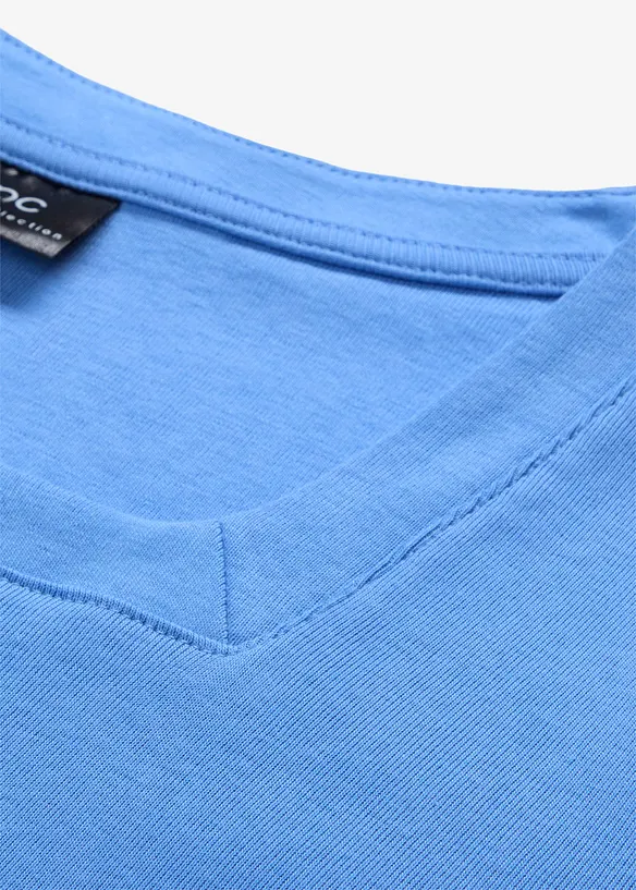 Lot de 2 T-shirts manches longues &agrave; col carr&eacute;, bonprix