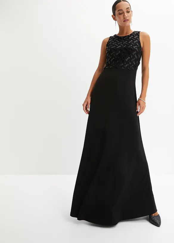 Robe longue brodée de sequins, bonprix