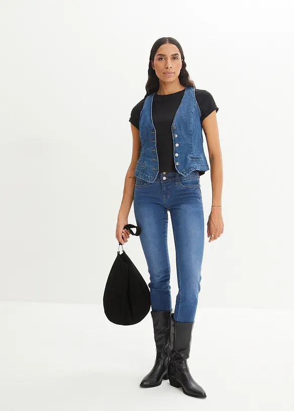 Gilet sans manches en jean extensible, bonprix