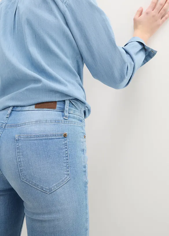 Jean 7/8 extensible, bas fendu, bonprix