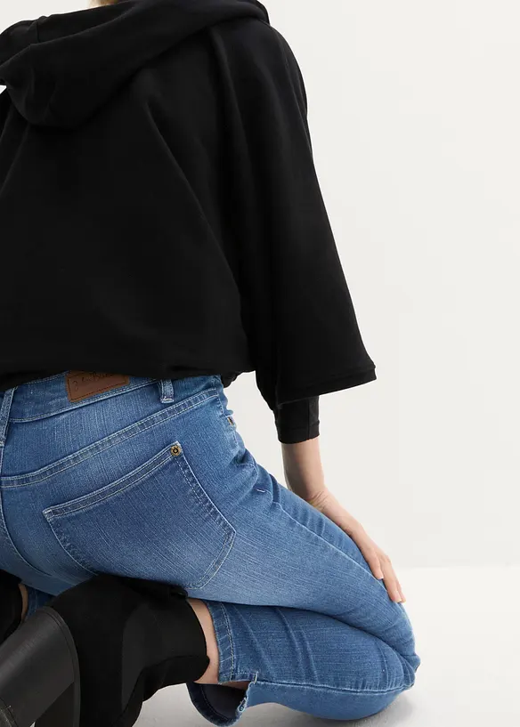 Jean 7/8 extensible, bas fendu, bonprix